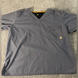 Carhartt Scrub Top Men’s XL Gray | V-Neck Workwear Medical Shirt